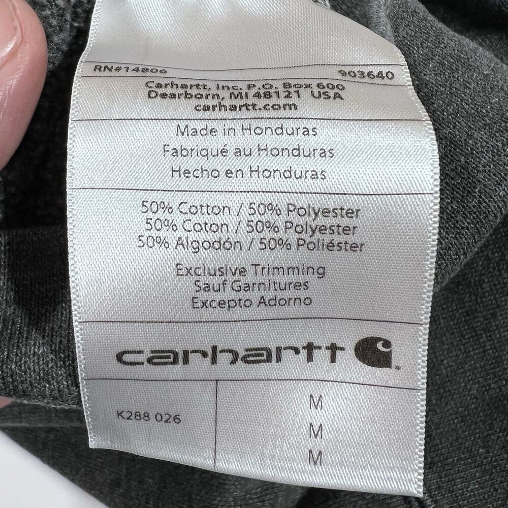 Carhartt Iconic K288 Logo Sweatshirt Loose Fit Gray Hoodie Men's Medium - Picture 9 of 9